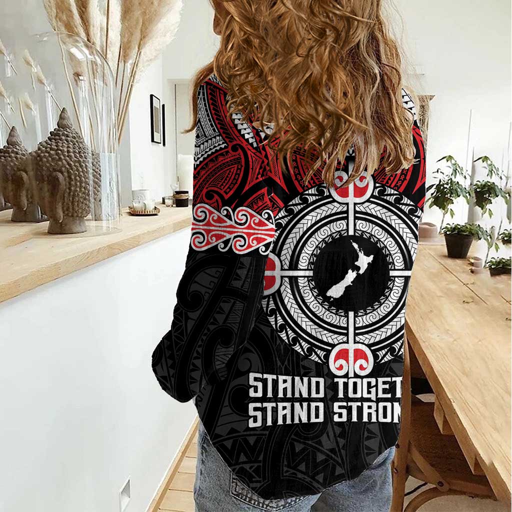 Aotearoa Proud To Be Maori Women Casual Shirt New Zealand Fight Together
