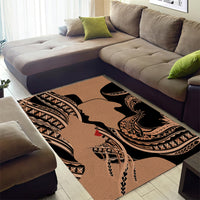 Personalised Valentines Day Romantic Lovers Area Rug LT9 - Polynesian Pride