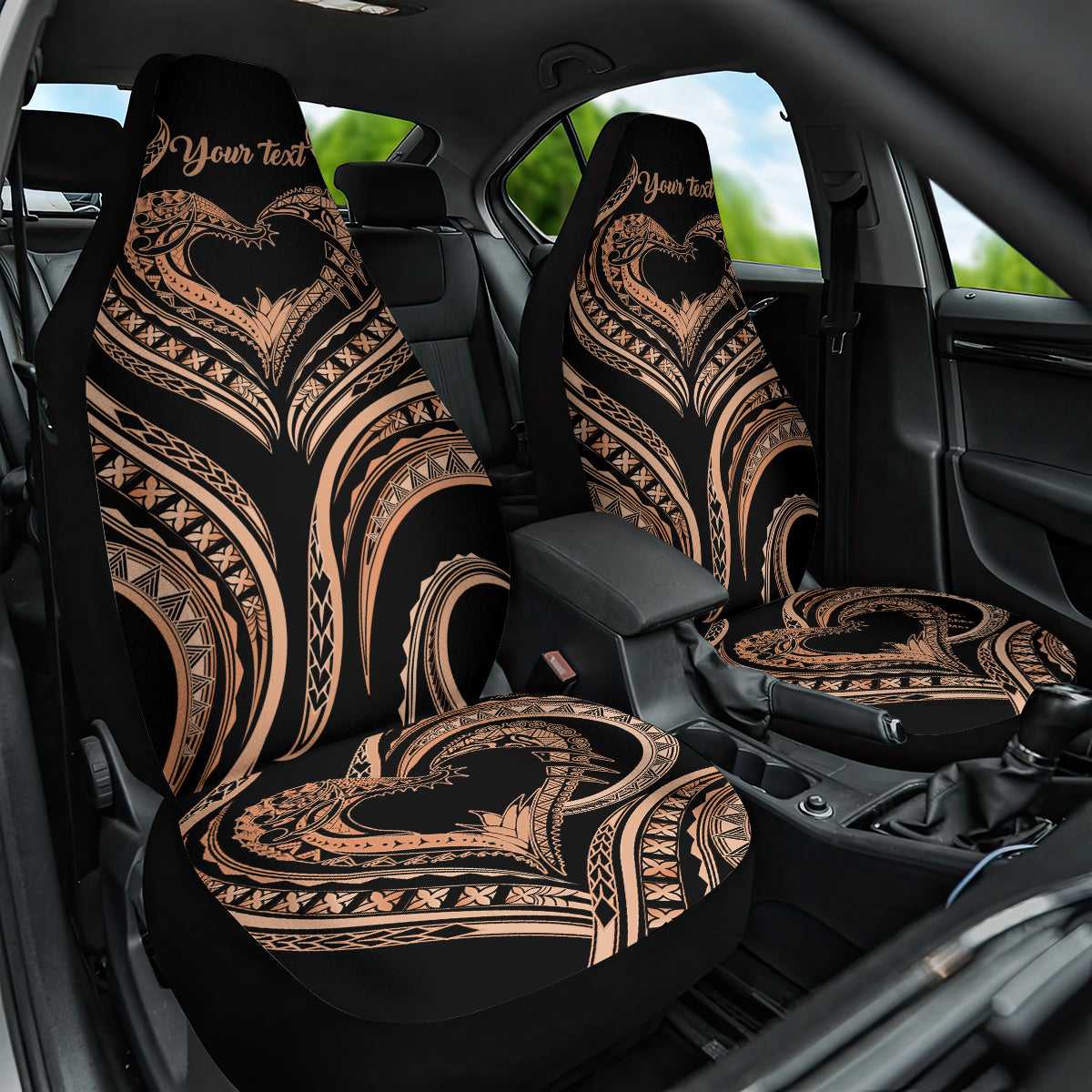 Personalised Valentines Day Romantic Lovers Car Seat Cover LT9 One Size Gold - Polynesian Pride