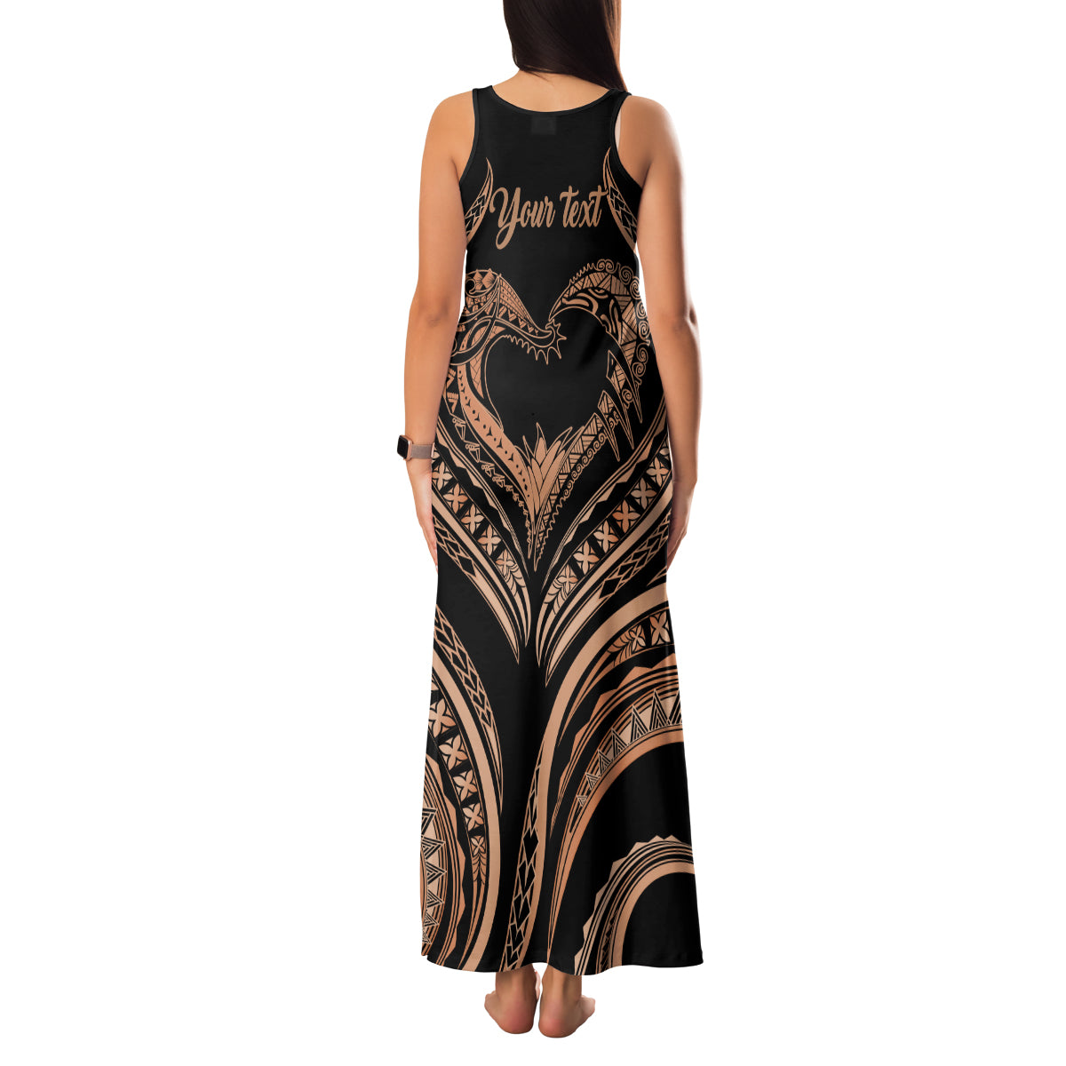 Personalised Valentines Day Romantic Lovers Family Matching Tank Maxi Dress and Hawaiian Shirt LT9 - Polynesian Pride