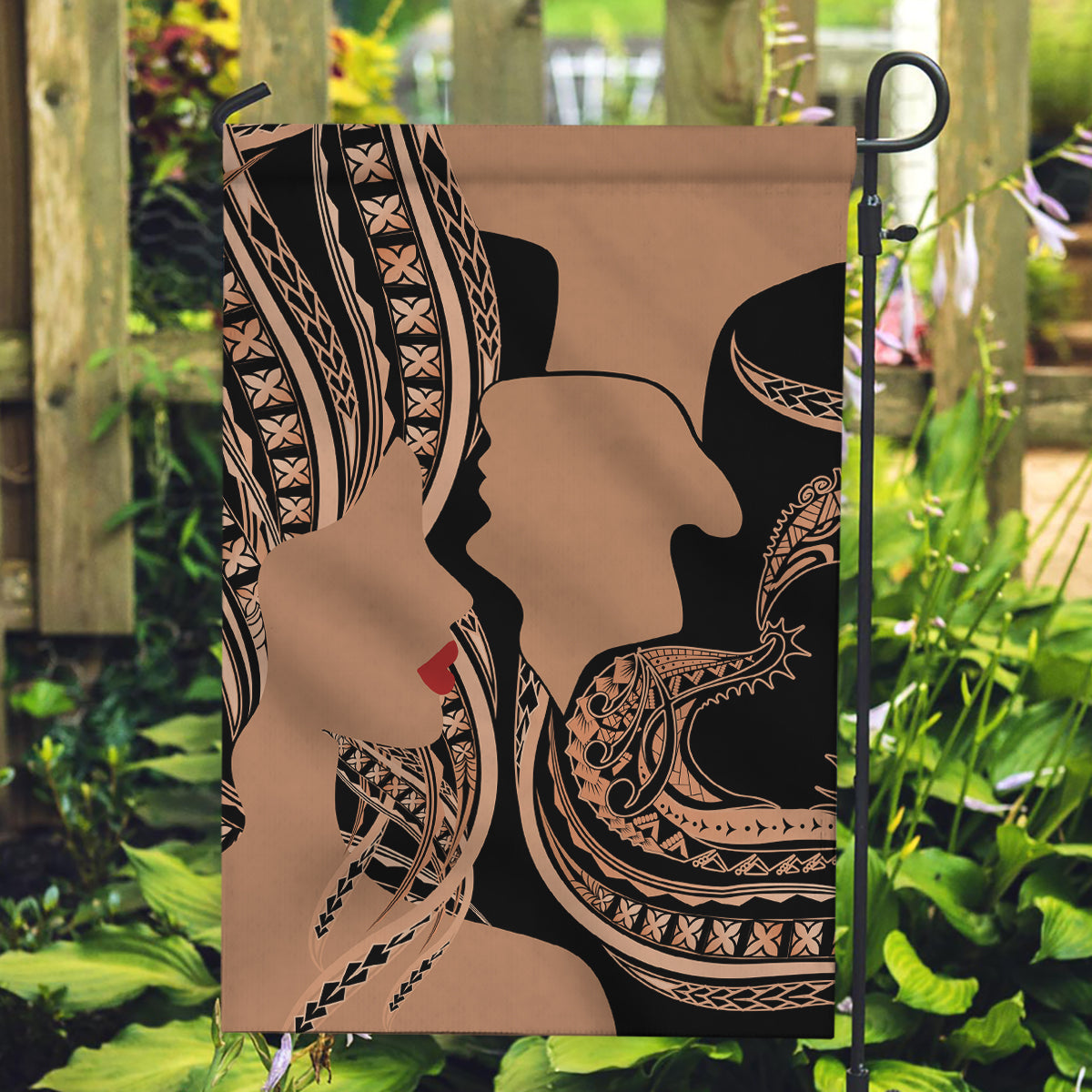 Personalised Valentines Day Romantic Lovers Garden Flag LT9 Garden Flag Gold - Polynesian Pride