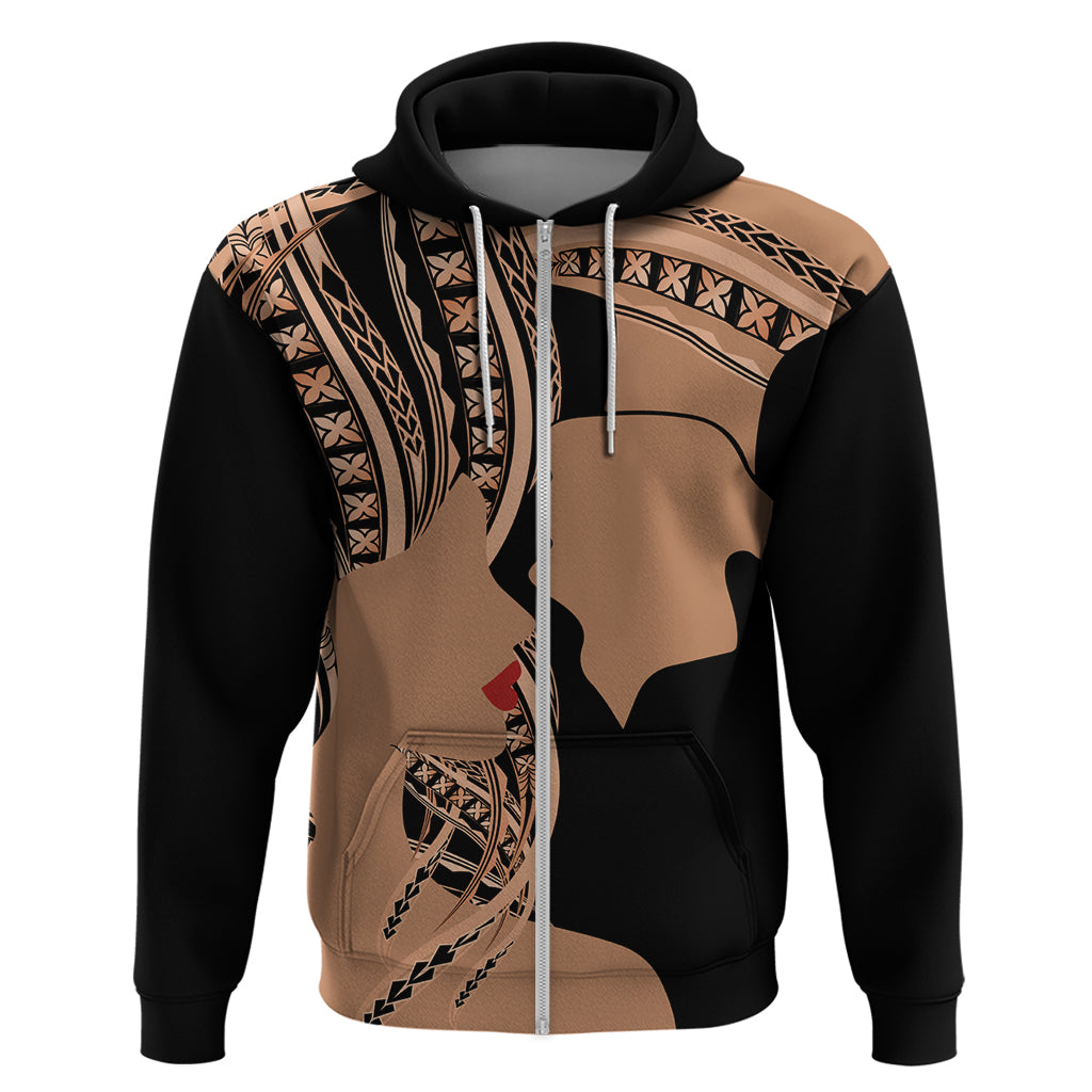 Personalised Valentines Day Romantic Lovers Zip Hoodie LT9 Zip Hoodie Gold - Polynesian Pride