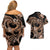 Polynesia Valentines Day Forever In My Heart Tattoo Couples Matching Off Shoulder Short Dress and Hawaiian Shirt Gold Style LT9 - Polynesian Pride