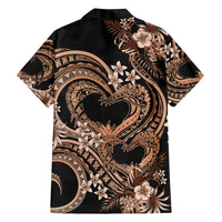 Polynesia Valentines Day Forever In My Heart Tattoo Family Matching Long Sleeve Bodycon Dress and Hawaiian Shirt Gold Style LT9 - Polynesian Pride