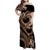 Polynesia Valentines Day Forever In My Heart Tattoo Family Matching Off Shoulder Maxi Dress and Hawaiian Shirt Gold Style LT9 Mom's Dress Gold - Polynesian Pride