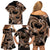 Polynesia Valentines Day Forever In My Heart Tattoo Family Matching Off Shoulder Short Dress and Hawaiian Shirt Gold Style LT9 - Polynesian Pride