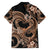 Polynesia Valentines Day Forever In My Heart Tattoo Family Matching Off Shoulder Short Dress and Hawaiian Shirt Gold Style LT9 - Polynesian Pride