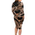 Polynesia Valentines Day Forever In My Heart Tattoo Long Sleeve Bodycon Dress Gold Style LT9 - Polynesian Pride