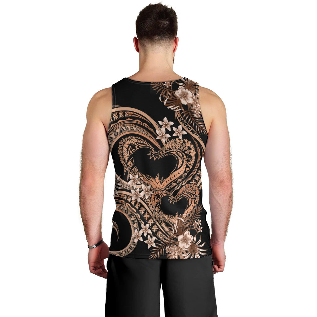 Polynesia Valentines Day Forever In My Heart Tattoo Men Tank Top Gold Style LT9 - Polynesian Pride