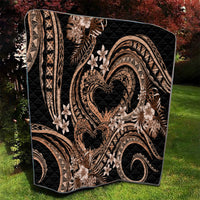Polynesia Valentines Day Forever In My Heart Tattoo Quilt Gold Style LT9 - Polynesian Pride