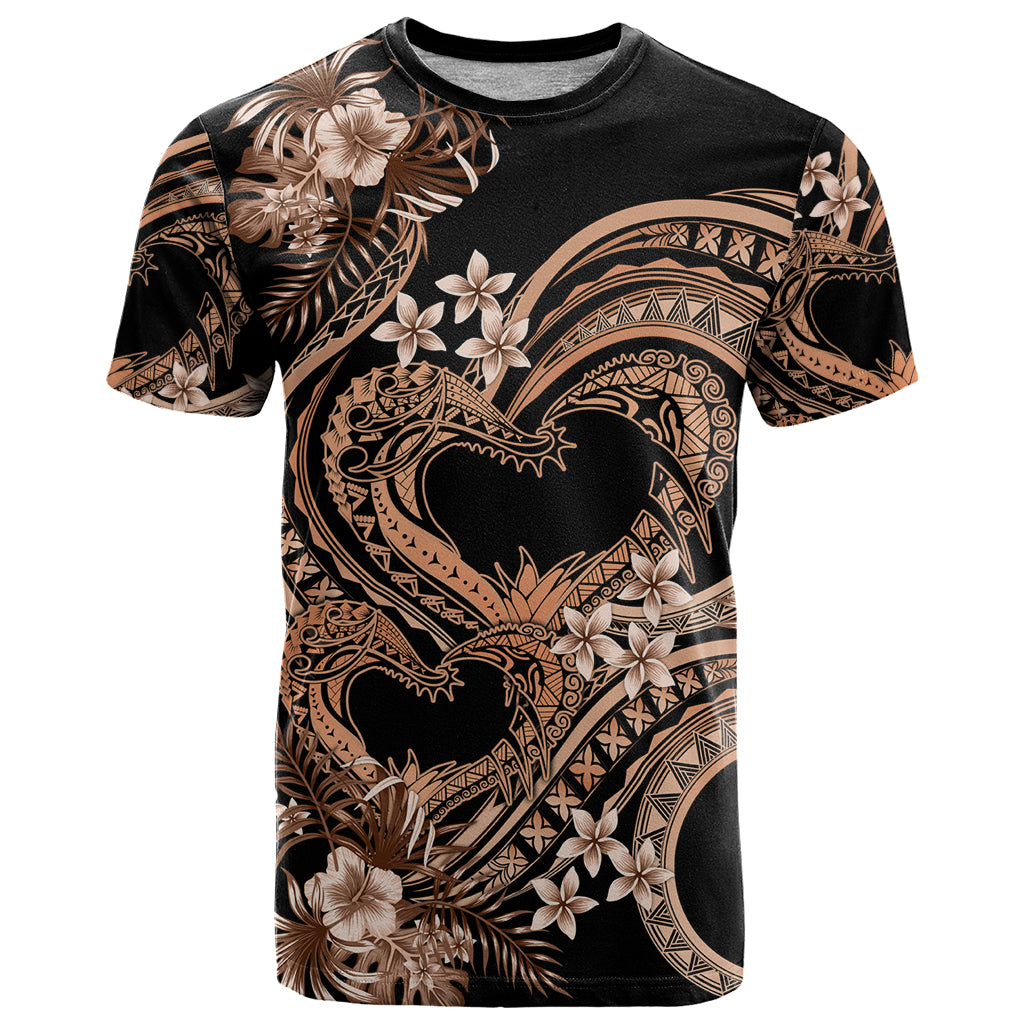 Polynesia Valentines Day Forever In My Heart Tattoo T Shirt Gold Style LT9 Gold - Polynesian Pride