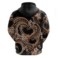 Polynesia Valentines Day Forever In My Heart Tattoo Zip Hoodie Gold Style LT9 - Polynesian Pride