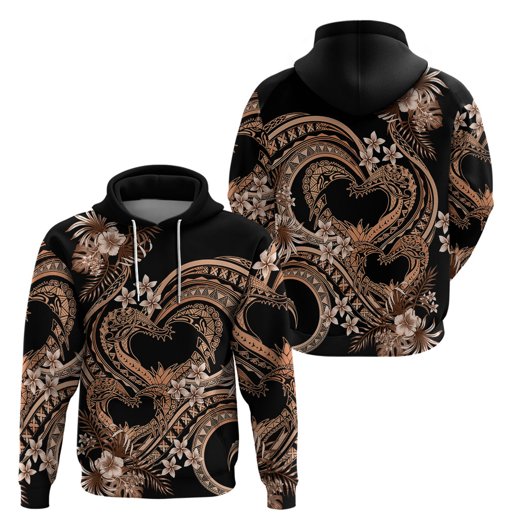 Polynesia Valentines Day Forever In My Heart Tattoo Zip Hoodie Gold Style LT9 - Polynesian Pride