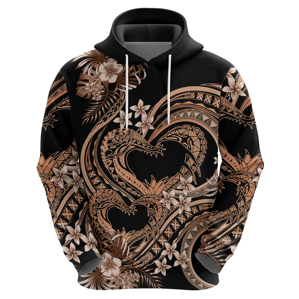 Polynesia Valentines Day Forever In My Heart Tattoo Zip Hoodie Gold Style LT9 - Polynesian Pride
