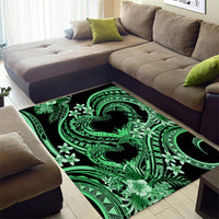 Polynesia Valentines Day Forever In My Heart Tattoo Area Rug Green Style LT9 - Polynesian Pride