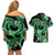 Polynesia Valentines Day Forever In My Heart Tattoo Couples Matching Off Shoulder Short Dress and Hawaiian Shirt Green Style LT9 - Polynesian Pride