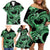 Polynesia Valentines Day Forever In My Heart Tattoo Family Matching Off Shoulder Short Dress and Hawaiian Shirt Green Style LT9 - Polynesian Pride