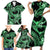 Polynesia Valentines Day Forever In My Heart Tattoo Family Matching Short Sleeve Bodycon Dress and Hawaiian Shirt Green Style LT9 - Polynesian Pride