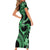 Polynesia Valentines Day Forever In My Heart Tattoo Family Matching Short Sleeve Bodycon Dress and Hawaiian Shirt Green Style LT9 - Polynesian Pride