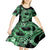 Polynesia Valentines Day Forever In My Heart Tattoo Kid Short Sleeve Dress Green Style LT9 - Polynesian Pride