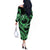 Polynesia Valentines Day Forever In My Heart Tattoo Off The Shoulder Long Sleeve Dress Green Style LT9 - Polynesian Pride