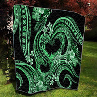 Polynesia Valentines Day Forever In My Heart Tattoo Quilt Green Style LT9 - Polynesian Pride
