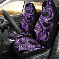 Polynesia Valentines Day Forever In My Heart Tattoo Car Seat Cover Purple Style LT9 - Polynesian Pride