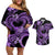 Polynesia Valentines Day Forever In My Heart Tattoo Couples Matching Off Shoulder Short Dress and Hawaiian Shirt Purple Style LT9 Purple - Polynesian Pride