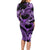 Polynesia Valentines Day Forever In My Heart Tattoo Long Sleeve Bodycon Dress Purple Style LT9 - Polynesian Pride