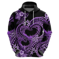 Polynesia Valentines Day Forever In My Heart Tattoo Zip Hoodie Purple Style LT9 - Polynesian Pride