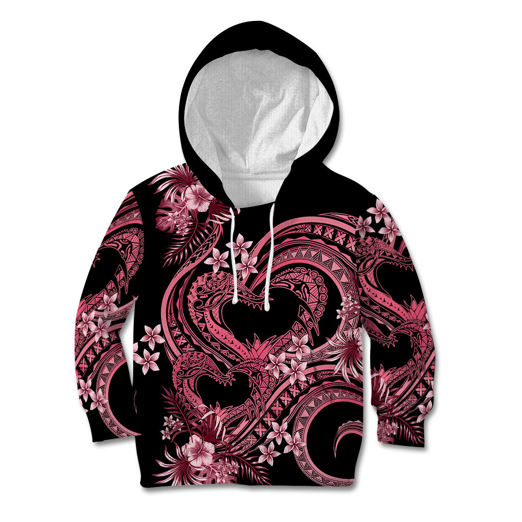 Polynesia Valentines Day Forever In My Heart Tattoo Kid Hoodie Pink Style LT9 Hoodie Pink - Polynesian Pride