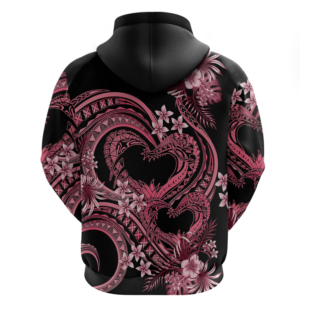 Polynesia Valentines Day Forever In My Heart Tattoo Zip Hoodie Pink Style LT9 - Polynesian Pride