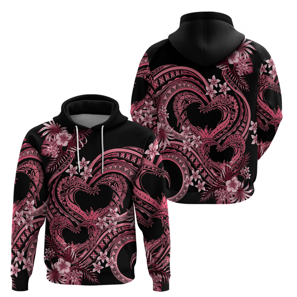 Polynesia Valentines Day Forever In My Heart Tattoo Zip Hoodie Pink Style LT9 - Polynesian Pride