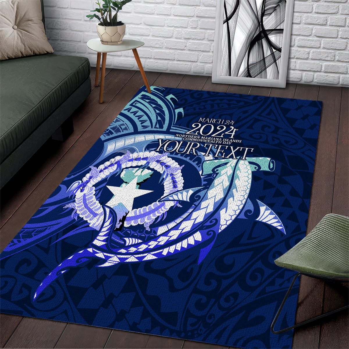 Personalised Northern Mariana Islands Area Rug Commonwealth Day 2024