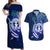 Personalised Northern Mariana Islands Couples Matching Off Shoulder Maxi Dress and Hawaiian Shirt Commonwealth Day 2024 LT9 Ocean Blue - Polynesian Pride