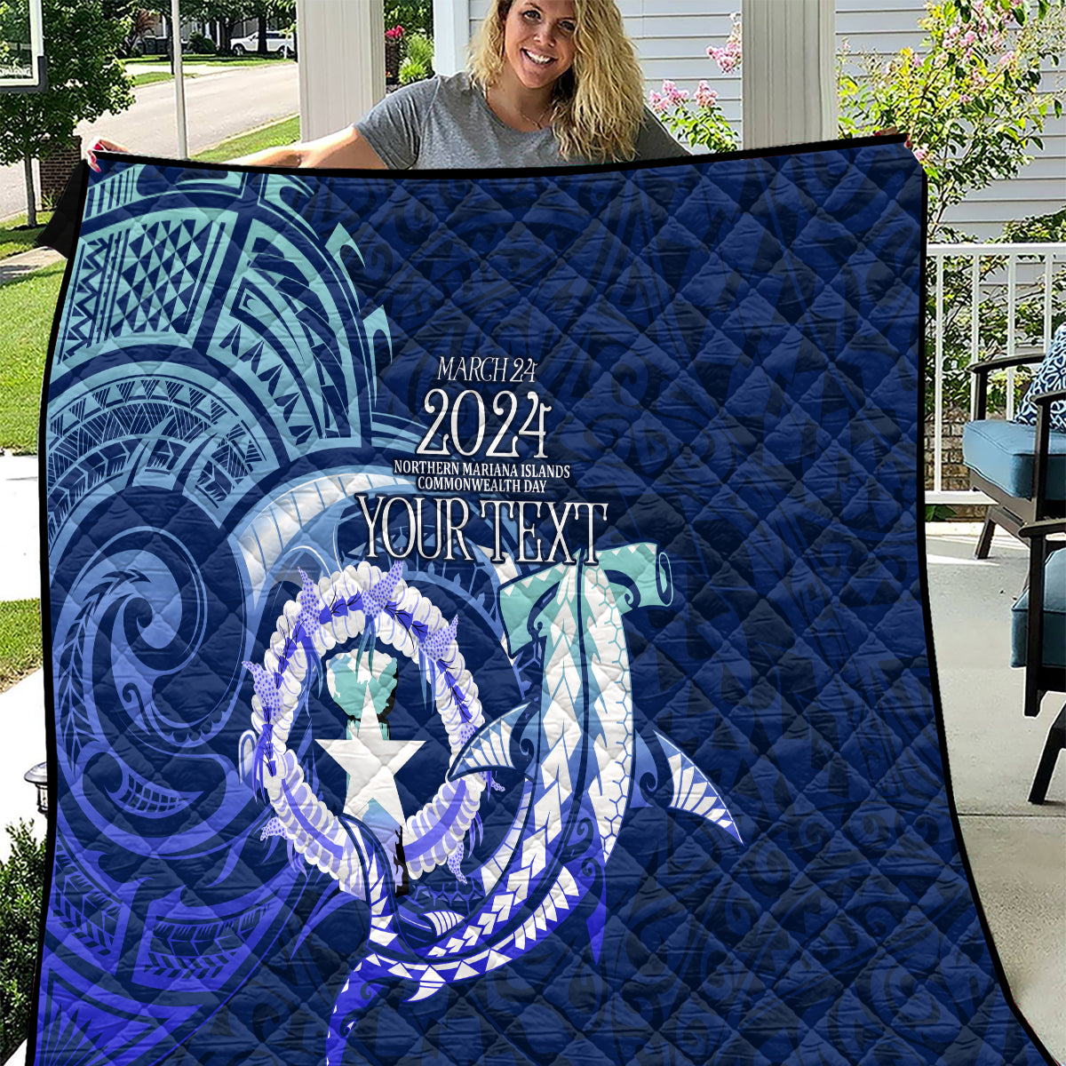 Personalised Northern Mariana Islands Quilt Commonwealth Day 2024