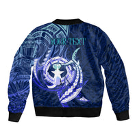 Personalised Northern Mariana Islands Sleeve Zip Bomber Jacket Commonwealth Day 2024 LT9 - Polynesian Pride