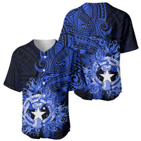 Northern Mariana Islands Ylang-ylang Mwarmwar Baseball Jersey Polynesian Blue Style LT9 - Polynesian Pride