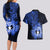 Northern Mariana Islands Ylang-ylang Mwarmwar Couples Matching Long Sleeve Bodycon Dress and Hawaiian Shirt Polynesian Blue Style LT9 - Polynesian Pride