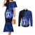 Northern Mariana Islands Ylang-ylang Mwarmwar Couples Matching Mermaid Dress and Long Sleeve Button Shirt Polynesian Blue Style LT9 Blue - Polynesian Pride