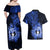 Northern Mariana Islands Ylang-ylang Mwarmwar Couples Matching Off Shoulder Maxi Dress and Hawaiian Shirt Polynesian Blue Style LT9 - Polynesian Pride