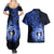 Northern Mariana Islands Ylang-ylang Mwarmwar Couples Matching Summer Maxi Dress and Hawaiian Shirt Polynesian Blue Style LT9 - Polynesian Pride