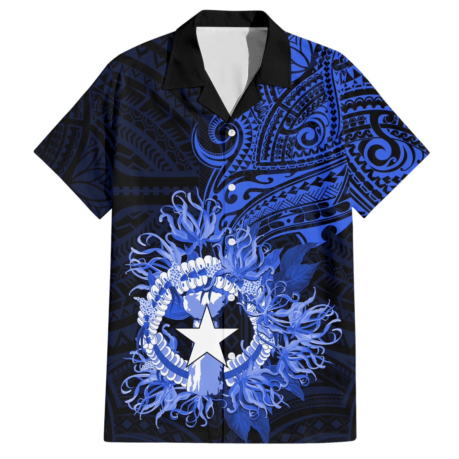 Northern Mariana Islands Ylang-ylang Mwarmwar Hawaiian Shirt Polynesian Blue Style LT9 Blue - Polynesian Pride