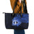 Northern Mariana Islands Ylang-ylang Mwarmwar Leather Tote Bag Polynesian Blue Style