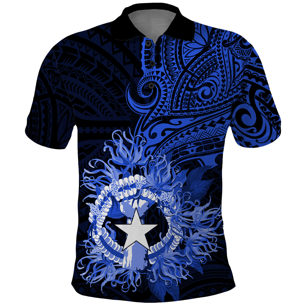 Northern Mariana Islands Ylang-ylang Mwarmwar Polo Shirt Polynesian Blue Style LT9 Blue - Polynesian Pride