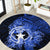 Northern Mariana Islands Ylang-ylang Mwarmwar Round Carpet Polynesian Blue Style