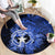 Northern Mariana Islands Ylang-ylang Mwarmwar Round Carpet Polynesian Blue Style