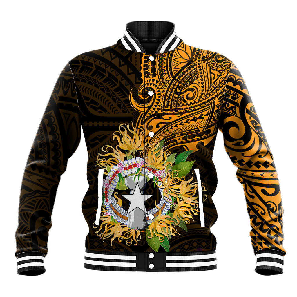 Northern Mariana Islands Ylang-ylang Mwarmwar Baseball Jacket Polynesian Gold Style LT9 Unisex Gold - Polynesian Pride