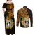 Northern Mariana Islands Ylang-ylang Mwarmwar Couples Matching Off Shoulder Maxi Dress and Long Sleeve Button Shirt Polynesian Gold Style LT9 - Polynesian Pride