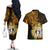 Northern Mariana Islands Ylang-ylang Mwarmwar Couples Matching Off The Shoulder Long Sleeve Dress and Hawaiian Shirt Polynesian Gold Style LT9 - Polynesian Pride